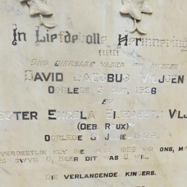 VILJOEN David Jacobus -1928 &amp; Hester Engela Elizabeth ROUX -1926 :: VILJOEN David Jacobus 1922-1979