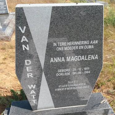 WATT Anna Magdalena, van der 1911-1984