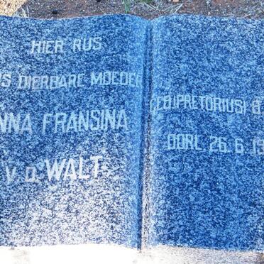 WALT Anna Fransina, v.d. nee PRETORIUS 1879-1958