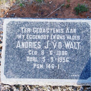WALT Andries J., v.d. 1886-1956