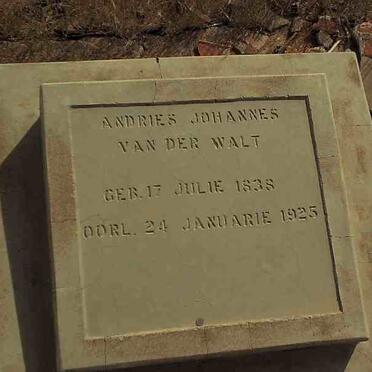 WALT Andries Johannes, van der 1838-1925