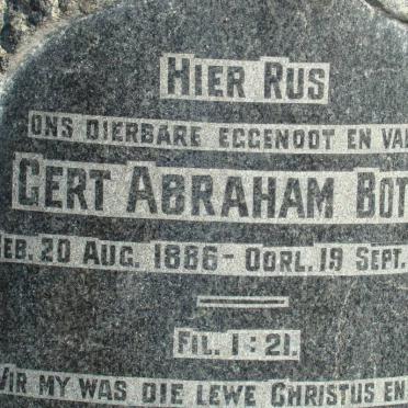 BOTHA Gert Abraham 1886-1943