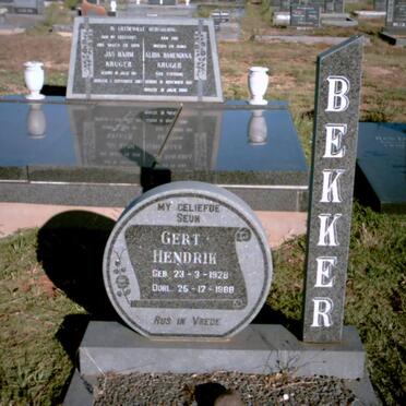 BEKKER Gert Hendrik 1928-1988