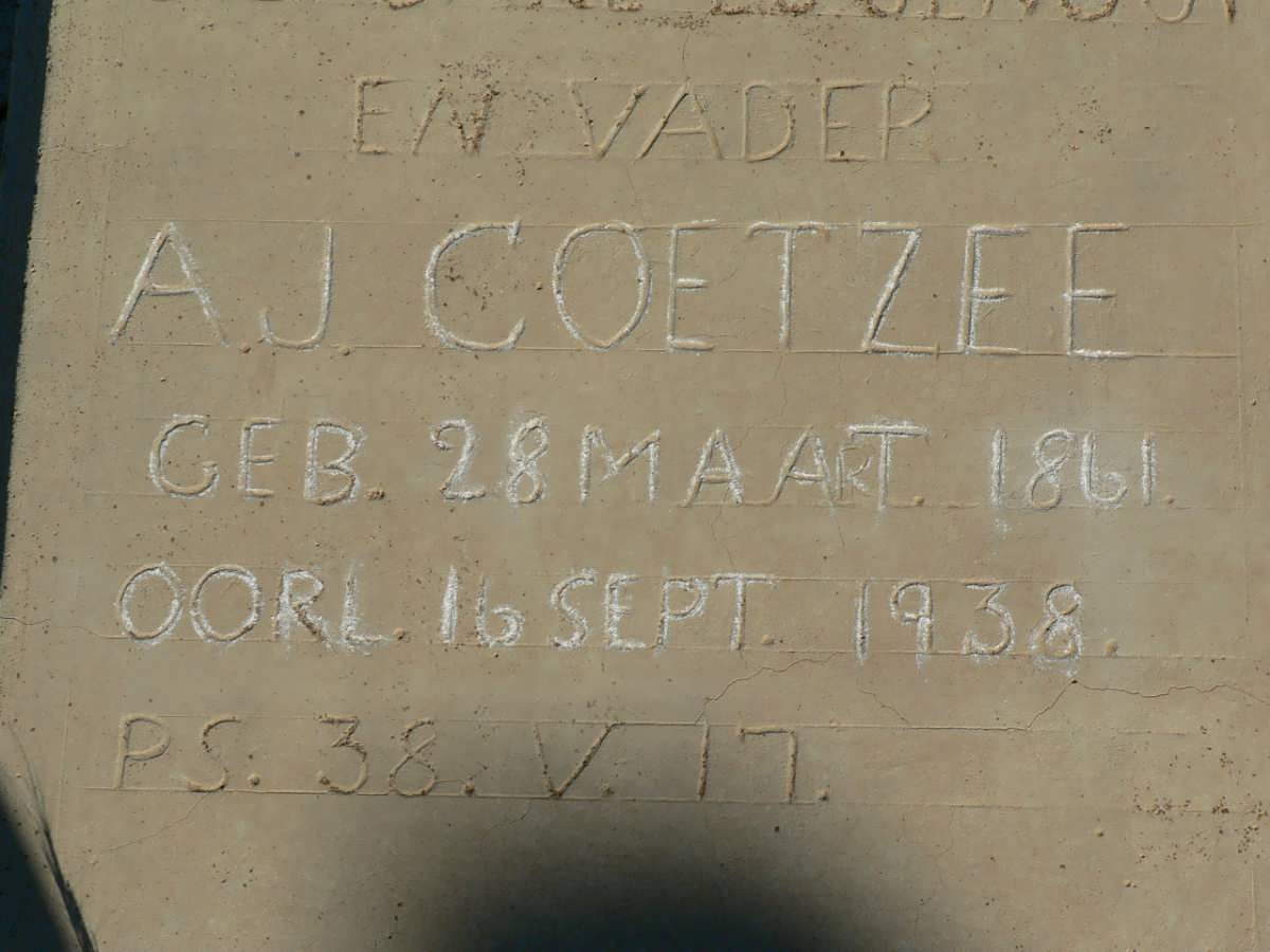 COETZEE A.J. 1861-1938