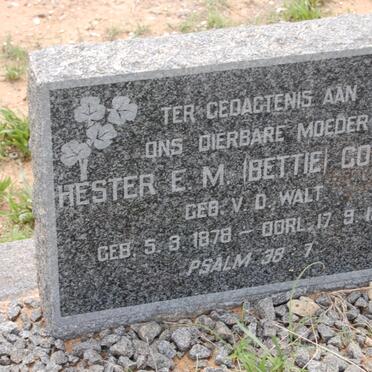 COETZEE Hester E.M. nee VAN DER WALT 1878-1956