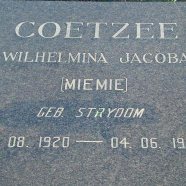 COETZEE Wilhelmina Jacoba nee STRYDOM 1920-1994