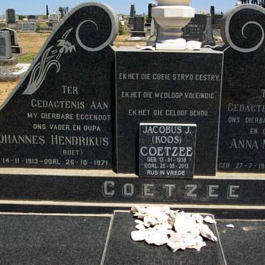 COETZEE Johannes Hendrikus 1913-1971 &amp; Anna M.E.M. 1910-1999 :: COETZEE Jacobus J. 1938-2013