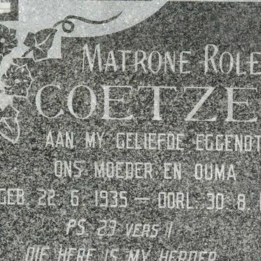 COETZEE Rolené 1935-1995