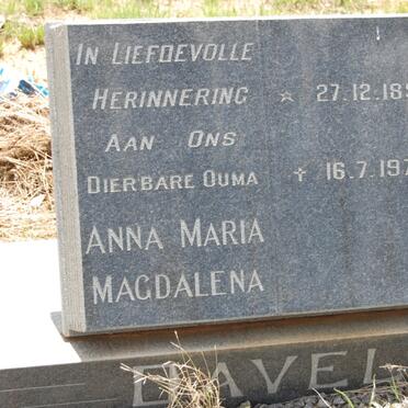 DAVEL Anna Maria Magdalena 1893-1975