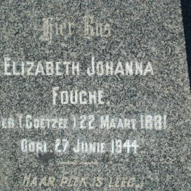 FOUCHE Elizabeth Johanna geb COETZEE 1881-1944