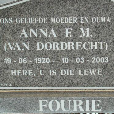FOURIE Anna F.M. 1920-2003