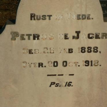 JAGER Petrus, de 1888-1918