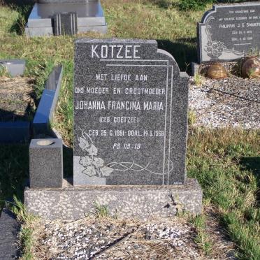 KOTZEE Johanna Francina Maria geb COETZEE 1891-1968