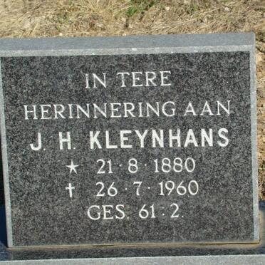 KLEYNHANS J.H. 1880-1960