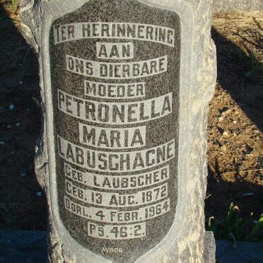 LABUSCHAGNE Petronella Maria nee LAUBSCHER 1872-1964
