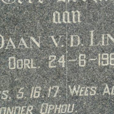 LINDE Daan, van der -1962