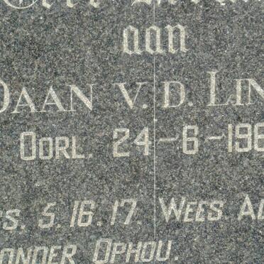 LINDE Daan, van der -1962