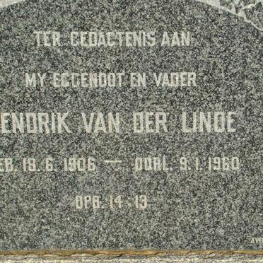 LINDE Hendrik, van der 1906-1960