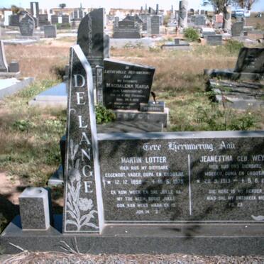 LANGE Martin Lotter, de 1898-1979 &amp; Jeanettha WEYKS 1913-1995