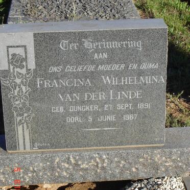 LINDE Francina Wilhelmina, van der 1891-1967
