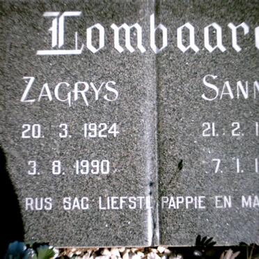 LOMBAARD Zagrys 1924-1990 &amp; Sannie 1928-1991