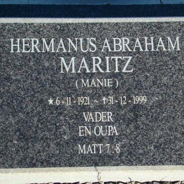 MARITZ Hermanus Abraham 1921-1999