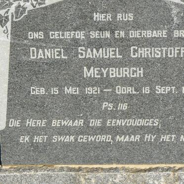 MEYBURGH Daniel Samuel Christoffel 1921-1955