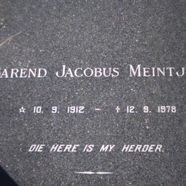 MEINTJES Barend Jacobus 1912-1978 &amp; Anna Aletta MYBURGH 1918-1981
