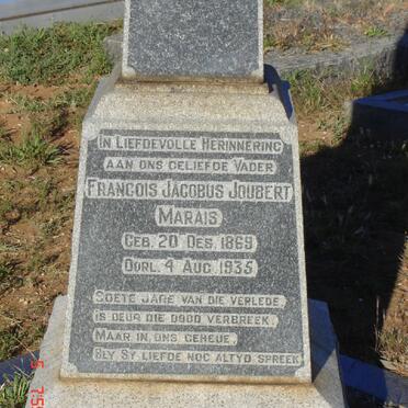 MARAIS Francois Jacobus Joubert 1869-1935 &amp; Margrietha Christina JOUBERT 1875-1918 