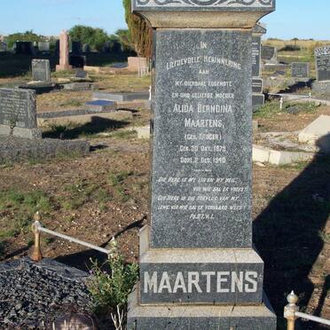 MAARTENS Alida Berndina geb KRUGER 1879-1940