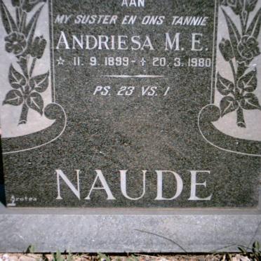NAUDE Andriesa M.E. 1899-1980