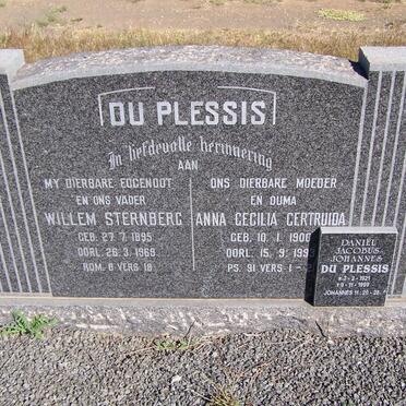 PLESSIS Willem Sternberg, du 1895-1969 &amp; Anna Cecilia Gertruida 1900-1993 :: DU PLESSIS Daniel Jacobus Johannes 1921-1999