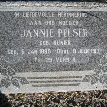 PELSER Jannie nee OLIVIER 1889-1917