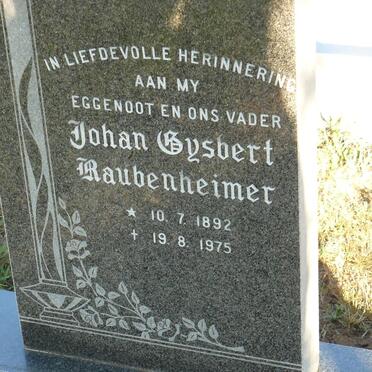 RAUBENHEIMER Johan Gysbert 1892-1975