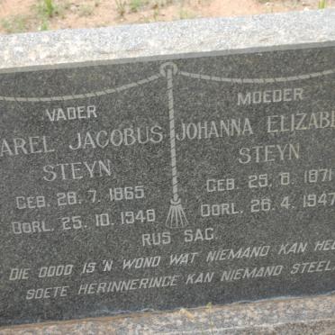 STEYN Sarel Jacobus 1865-1948 &amp; Johanna Elizabeth 1871-1947