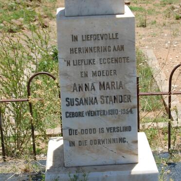 STANDER Anna Maria Susanna nee VENTER 1910-1954