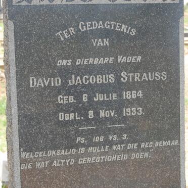 STRAUSS David Jacobus 1864-1933