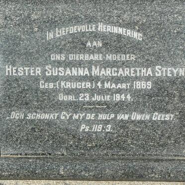 STEYN Hester Susanna Margaretha nee KRUGER 1869-1944