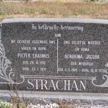 STRACHAN Pieter Erasmus 1910-1971 &amp; Hendrina Jacoba MYBURGH 1904-1978