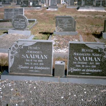 SAAIMAN Petrus Johannes 1898-1976 &amp; Hester Magdalena Maria SAAIMAN 1900-1986