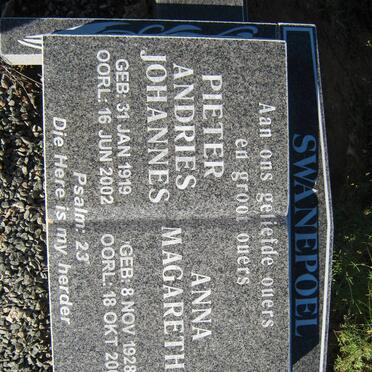 SWANEPOEL Pieter Andries Johannes 1919-2002 &amp; Anna Magaretha 1928-2001