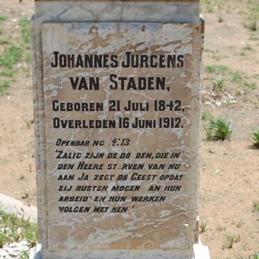 STADEN Johannes Jurgens, van 1842-1912 &amp; E.M. 1849-1932   