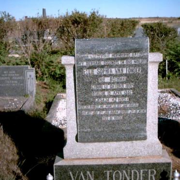 TONDER Ellie Sophia, van nee BOTHMA 1892-1952  