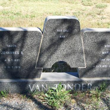 TONDER Johannes B., van 1895-1976 &amp; Maria M. VAN TONDER 1892-1971