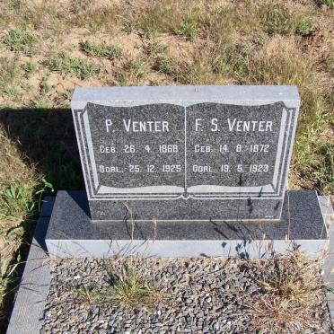 VENTER P. 1868-1925 &amp; F.S. 1872-1923