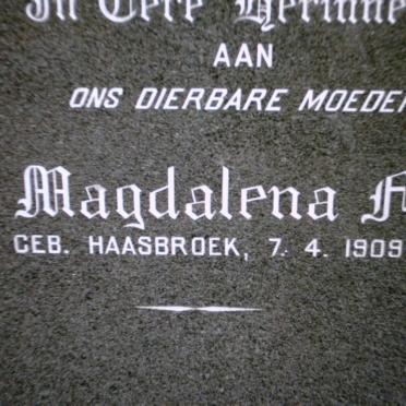VENTER Magdalena H. nee HAASBROEK 1909-
