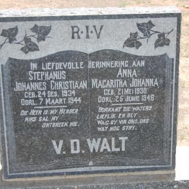 WALT Stephanus Johannes Christiaan, v.d. 1934-1944 &amp; Anna Margaritha Johanna 1930-1946