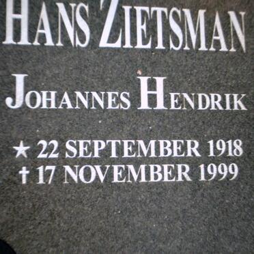 ZIETSMAN Johannes Hendrik 1918-1999
