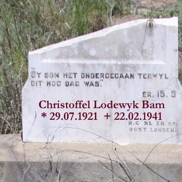 BAM Christoffel Lodewyk 1921-1941