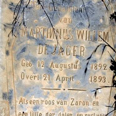 JAGER Marthinus Willem, de 1892-1893